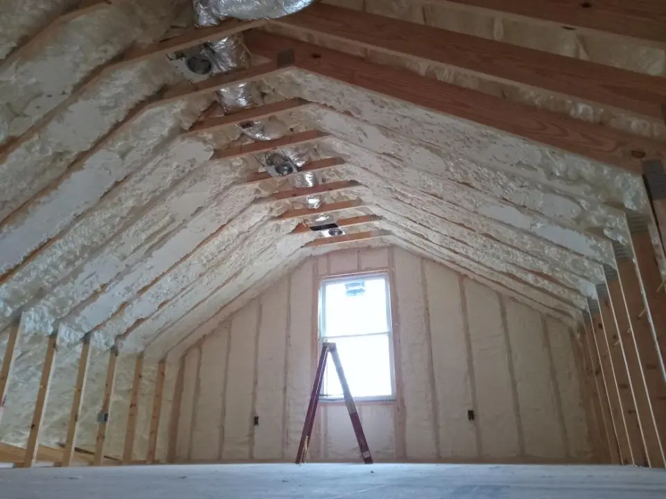 Spray foam roofing application for Crawl Space Insulation project in Bedford